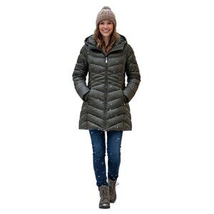 Ellen Tracy Olive Down Packable Puffer Coat With Bag Size XL